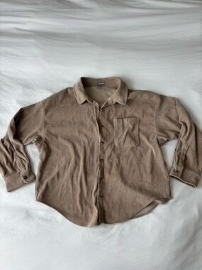 Wishlist Apparel beige corduroy button-up shirt 🤎